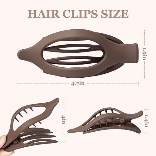 8 Pcs Flat Hair Clips for Women Girls, Flat Claw Clips for Thick Thin Hair, Hair Accessories Barrettes thumbnail 4