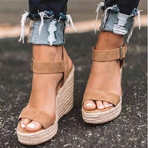 VICKI·VICKI Women's Espadrille Wedge Sandals Open Toe Platform Summer Shoes Braided Adjustable Ankle Strap High Heels for Dressy Casual Beach Wedding thumbnail 2