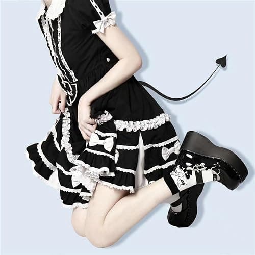 Parisuit Womens Lolita Platform Goth Shoes Mary Jane Wedge Heels Pumps Ankle Strap Round Toe Punk Cosplay Shoes thumbnail 6