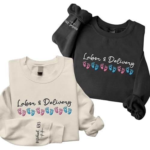 Leeprints L&D Sweatshirt, Personalized LD Shirt, Nurse Appreciation Gift thumbnail 8