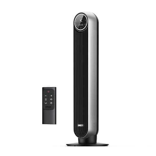 Dreo Tower Fan for Bedroom, 25ft/s Velocity Quiet Floor Fan, 90° Oscillating Fans for Indoors with 4 Speeds, 4 Modes, 8H Timer, Standing Fans, Bladeless Fan, Silver, Nomad One (DR-HTF007) - Silver - Tower Fan thumbnail 4