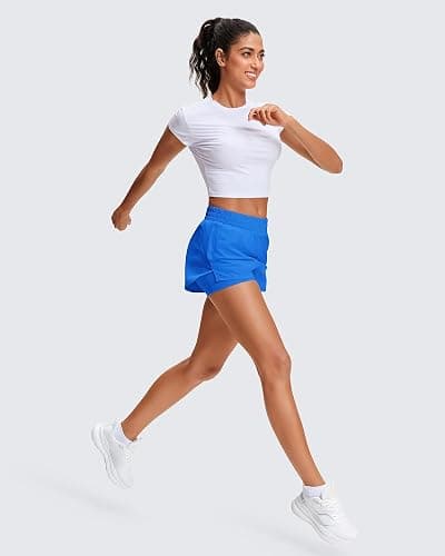 Stelle Women's 2 in 1 Running Shorts Athletic Workout Gym Shorts High Waisted Shorts with Liner Zipper Pockets thumbnail 8