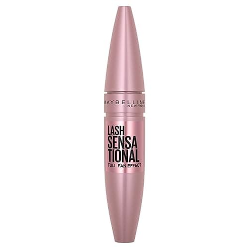 Maybelline Lash Sensational Washable Mascara, Lengthening and Volumizing for a Full Fan Effect, Blackest Black, 1 Count - BLACKEST BLACK - 0.32 Fl Oz (Pack of 1)