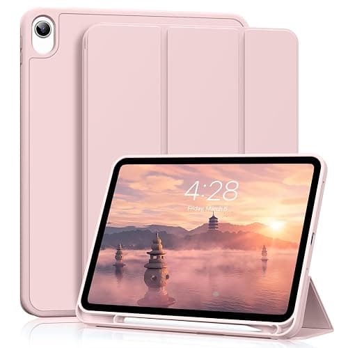 ZKTUYU Case for iPad (A16) 11th Generation 11 inch 2025, iPad 10th Generation Case 10.9 inch 2022, Slim Tti-fold Stand Cover with Pencil Holder, Support Touch ID, Auto Wake/Sleep, Pink - Image 1