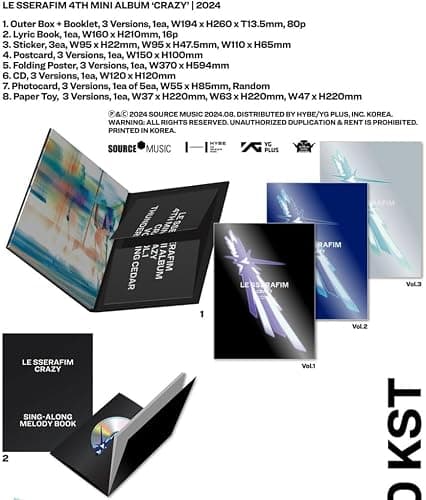 LE SSERAFIM CRAZY 4th Mini Album Standard 3 Ver Set (Vol1 + Vol2 + Vol3) thumbnail 5