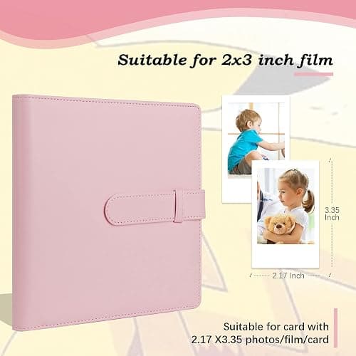 256 Pockets Photo Album for Fujifilm Instax Mini LiPlay 12 11 9 8 40 Evo 7S Instant Camera/Mini Link Printer, Polaroid Snap Touch PIC-300 Z2300 Mint Zip Instant Camera Printer(Baby Pink) thumbnail 2