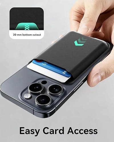 TWZKG for MagSafe Wallet, 3 Card Holder, Magnetic Phone Wallet for iPhone 17/16/15/14/13/12 Series,RFID Blocking Vegan Leather,Black thumbnail 4