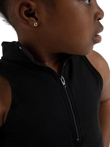 Capezio girls Team Basics Mock Neck Top - Sports Bra, Black, Medium US thumbnail 3