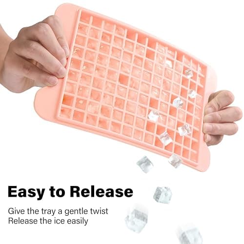 Mini Ice Cube Tray for Freezer: FDDBI Small Ice Trays for Freezer with Bin - 117×4PCS Easy Release Nugget Ice Tray - Crushed Ice Tray with Container thumbnail 4