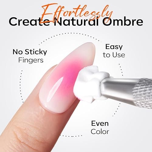Modelones 150pcs Nail Sponges for Ombre, Nail Art Sponge with Grabbing Pen Reusable Soft Sponges for Gradient Ombre Blush Chrome Design Effects Professional Nail Stuff Supplies DIY thumbnail 3