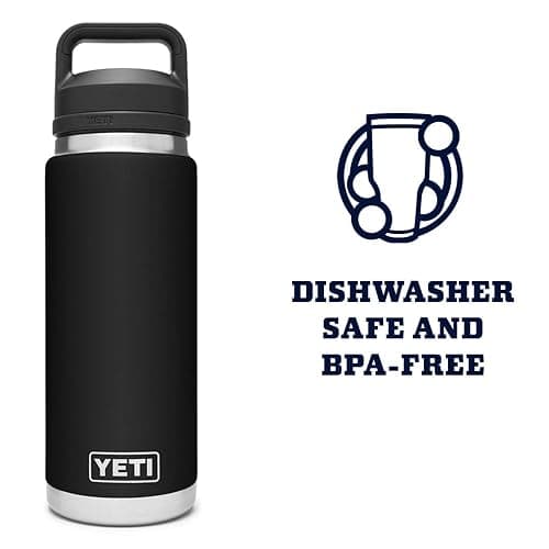 YETI Rambler 26 oz Bottle, Vacuum Insulated, Stainless Steel with Chug Cap, Black thumbnail 5