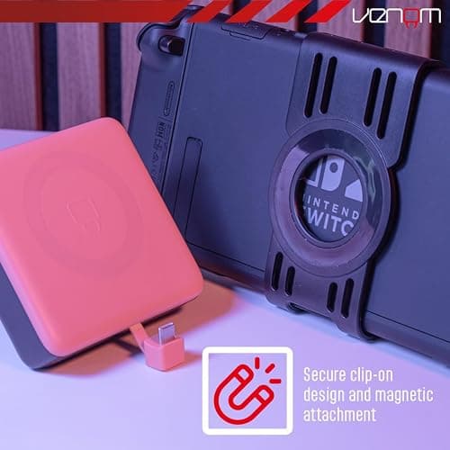 Venom Nintendo Switch 2 Power Bank & Stand | 20000mAh Portable Charger with Kickstand & LED Display | Clip-On Design thumbnail 3