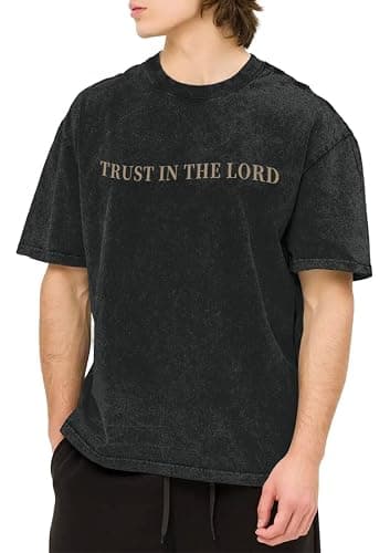 PANOZON Trust in The Lord Tshirts Christian Faith Jesus Religious God Tops Man Woman Shirts Y2K Short Sleeve thumbnail 6