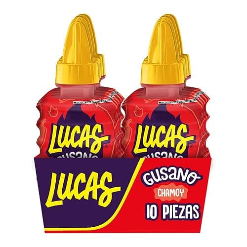 Lucas Gusano Fruity Chamoy Flavored Liquid Spicy Candy, 1.26oz - 10 Pieces Pack for Treats, Fruit, Snack, Parties, Piñatas - Spicy - 1.26 Ounce (Pack of 10) thumbnail 12