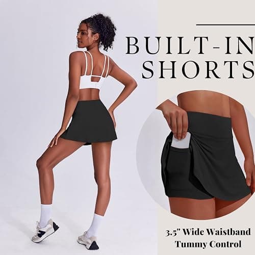 PINSPARK Tennis Skirts for Women Pleated Athletic Skort Lightweight Golf Skirts with Shorts Pocket Workout Pickleball thumbnail 5