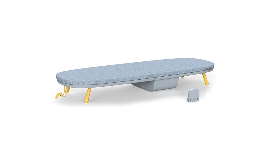 Joseph Joseph Pocket Folding Tabletop Ironing Board with Iron Holder and wall mount, Compact Space-Saving , Grey/Yellow thumbnail 3