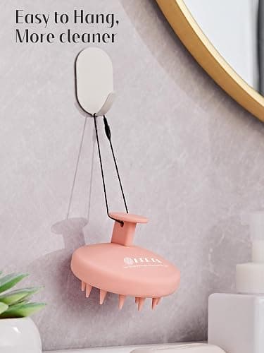 HEETA Scalp Massager Hair Growth, Scalp Scrubber Exfoliator with Soft Bristles, Integrated Silicone Design for Dandruff Removal & Relax, Shampoo Brush Fit Wet Dry Hair Use, New Pink thumbnail 8