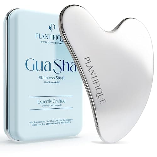 PLANTIFIQUE Stainless Steel Gua Sha Facial Tool - Anti-Aging Guasha Tool Face Massager for Tension Relief, Reduced Puffiness, and Lymphatic Drainage, Skincare Body Gua Sha - Image 1