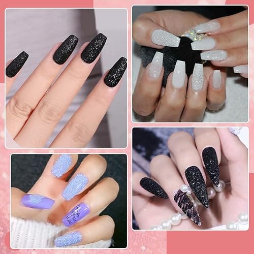 5g White Dust Sugar Nail Glitter Powder - Diamond Dust Sand Shining Sugar Effect Glitter Dip Powder, Superfine French Candy Coat Nails Sweater Design Manicure Decorations DIY Crafts thumbnail 6