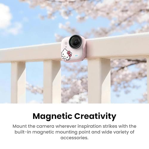 Insta360 GO Ultra × Hello Kitty Edition - Small 4K Vlogging Camera, 53g Ultralight Hands-Free POV Cam, 1/1.28"" Sensor, 200 Min Battery Life, Magnetic Wearable Action Camera for Creative Flexibility thumbnail 4