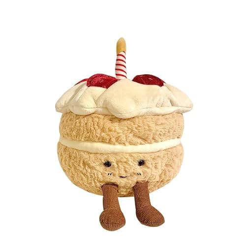 MUALML Birthday Cake Plush, 7.9" Cute Birthday Stuffed Animal for Girls, Funny Food Plushie, Soft Cake Toy Gift for Kids - Image 1