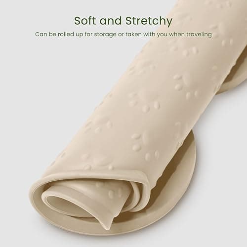PWTAA Dog Food Mat Anti-Slip Silicone Dog Bowl Mat Thicker Pet Placemat Waterproof Cat Feeder Pad with Raised Edge Puppy Kitten Feeding Mats Suitable Small Medium-Sized Dogs Cats Eating Tray thumbnail 7