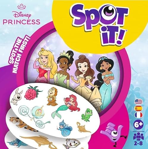 Asmodee Spot It! Disney Princess Card Game (2024 Refresh) - Eco-Sleeve Edition, 5-in-1 Visual Perception Game for Quick Reflexes and Family Fun, Ages 6+, 2-8 Players, 10 Minute Playtime thumbnail 2