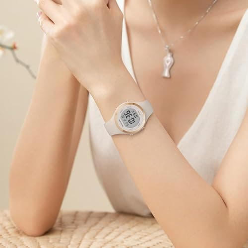 GOLDEN HOUR Digital Ladies Watches 5ATM Waterproof Sport Womens Watch with Luminous/Date/Week/Month Chronograph, Silicone Strap Swimming Watch for Women thumbnail 7