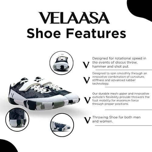 VELAASA Stones | Throwing Shoe | Men and Womens Discus Throw Shoes | Shotput and Javelin Shoes | for Running | Track and Field Equipment | Training Gear thumbnail 2