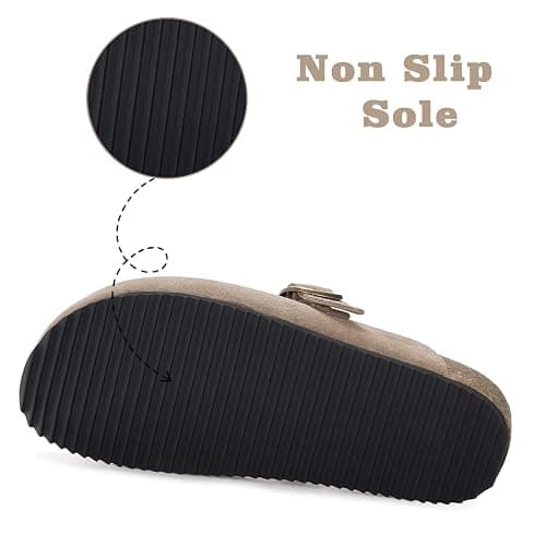 ZUSERIS Kids Suede Clogs Boys Girls Cork Potato Shoes | Slip-On Leather Mules,Adjustable Buckle,Clogs for Little Kids Boys Girls Youth,Indoor Outdoor Sandals thumbnail 5