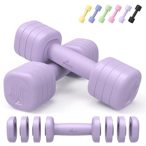 Adjustable Dumbbell Set of 2, Sportneer 4 in 1 Free Weights Dumbbells for Women Man, Each 2lb 3lb 4lb 5lb Fast Adjust Weights with TPU Soft Rubber Handle for Home Gym Exercise Training - Image 1