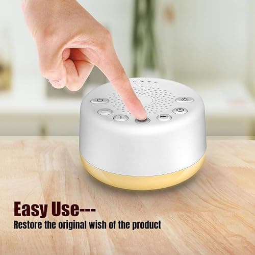 Sound Machine Easysleep White Noise Machine with 25 Soothing Sounds and Night Lights with Memory Function 32 Levels of Volume and 5 Sleep Timer Powered by AC or USB for Sleeping Relaxation (White) thumbnail 7
