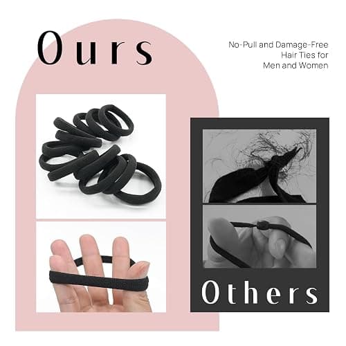 Dreamlover Black Hair Bands, Hair Bobbles for Women, Black Hair Ties, 50 Pieces thumbnail 9