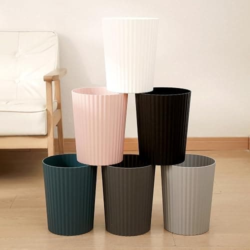 JiatuA Small Trash Can Plastic Wastebasket Round Garbage Container Bin for Bathroom, Kitchen, Bedroom, Home Office, College Dorm, Pink thumbnail 4