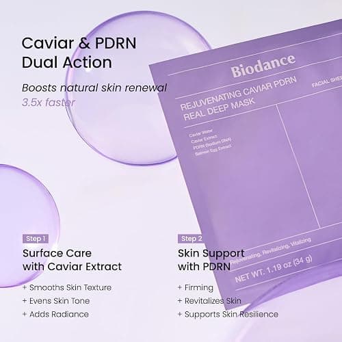 BIODANCE Rejuvenating Caviar PDRN Real Deep Mask, Overnight Hydrogel Mask, Skin Firming, Radiance, Enhancing Skin Recovery, Korean Skin Care, Valentines Day Gifts for Her | 1.19oz(34g) x 4ea thumbnail 7