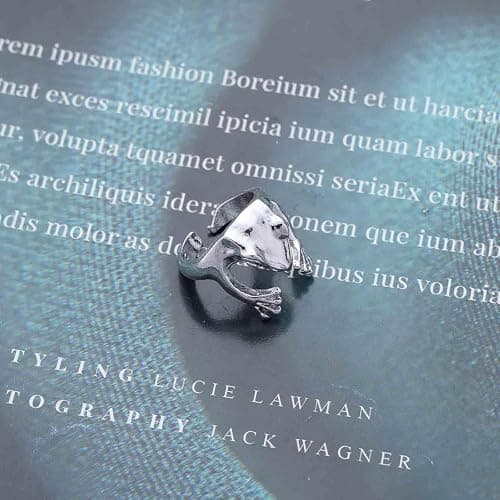 Aneneiceera Vintage Frog Ring Silver Opening Frog Knuckle Rings Funny Frog Finger Rings Punk Froggy Rings Cute Abstract Frog Ring Jewelry for Women thumbnail 4