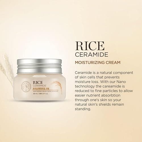 The Face Shop Rice Ceramide Moisturizing Cream - Rice Extract + Rice Bran Oil - Hydrating Targets Dryness, Brightening - Dermatologically Tested - Lightweight Moisturizer Face Cream - Korean Skin Care thumbnail 8
