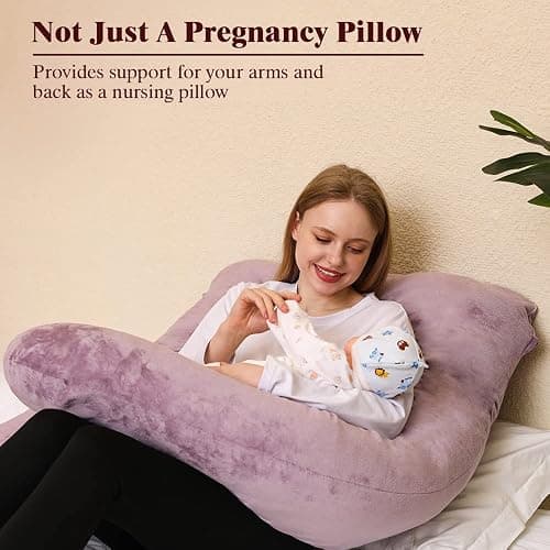 Chilling Home Coussin de Grossesse,Coussin Allaitement en Forme de U en Velours Amovibl, Coussins de Maternité et Corps pour Dormir,Violet thumbnail 6