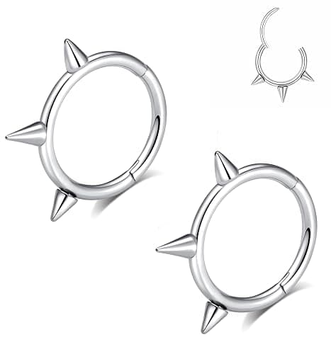 TRBR 16G 2PCs Spike Clicker Snake Bite Jewelry, Septum Ring, Hoop Lip Rings Snake Bites, Labret Jewelry for Lip Piercing, Cartilage Hoop Earrings, 8mm 10mm 12mm - Image 1