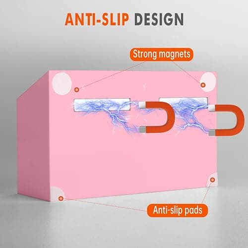 BEYGORM Magnetic Dry Erase Marker Holder for Whiteboard,Non-slip Acrylic Magnet Pen Holder for Fridge Refrigerator,Locker Organizer for Work,Locker Accessories,Pencil Cup for Desk(Pink) thumbnail 3