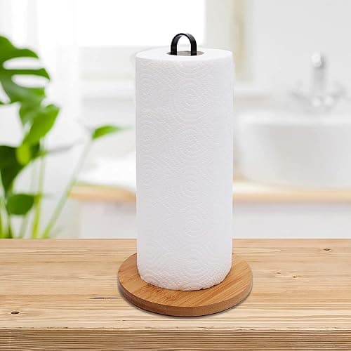 TONLEA Wooden Paper Towel Holder Countertop, Kitchen-Towel-Holder FreeStanding with Non-Slip Base for Bathroom thumbnail 2