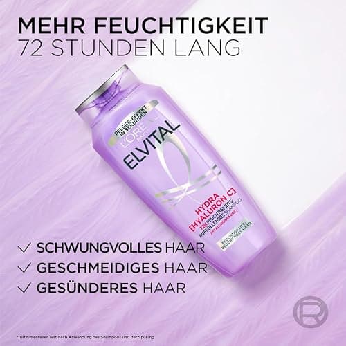 L'Oréal Paris Elvital Germany's Next Topmodel Haarpflege-Routine für feuchtigkeitsbedürftiges Haar: Hydra Hyaluronic Set mit Shampoo 300ml, Spülung 250ml, Serum 150ml und Maske 300ml thumbnail 3