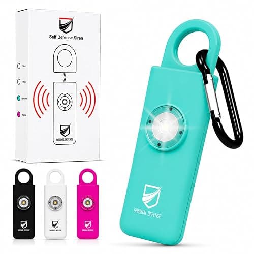 Original Defense® Siren Self-Defense Alarm - 130 dB Keychain Alarm with LED Strobe Light for Women, Children, and Elderly - Police Recommended - (Mint, 1 Count) - Image 1