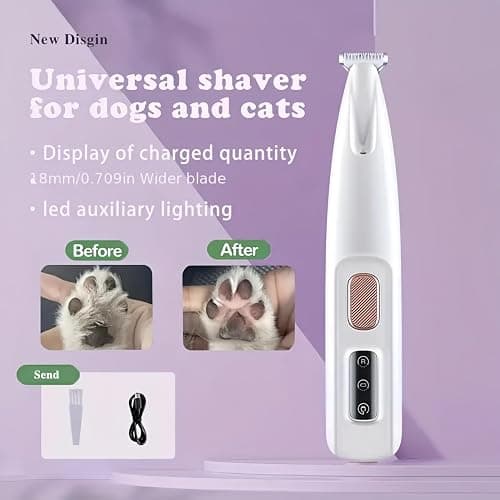 Furrybasic Pet Hair Trimmer, Furry Basic Paw Trimmer for Dogs, Low Noise Waterproof Rechargeable Pet Paw Trimmer for Paws, Ears, Face, Eyes thumbnail 6