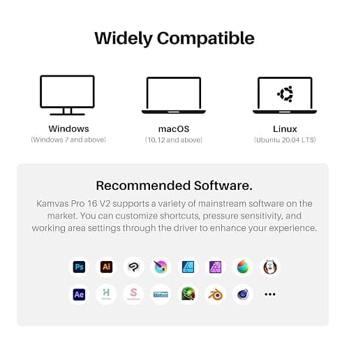 HUION Kamvas Pro 16 V2 Drawing Tablet with Screen, 16384 Levels Pen, 15.6" | Battery-Free PenTech 4.0, Full Lamination Canvas Glass 2.0, Smart Touch Bar and 6 Keys, Works with PC, Mac and Linux thumbnail 8
