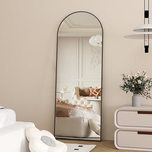 NEUWEABY Full Length Mirror 58"x18" Arch Floor Mirror with Stand Arched Mirror Full Body Mirror Black Standing Hanging or Leaning Against Wall for Bedroom Entry, Bedroom, Living Room thumbnail 3