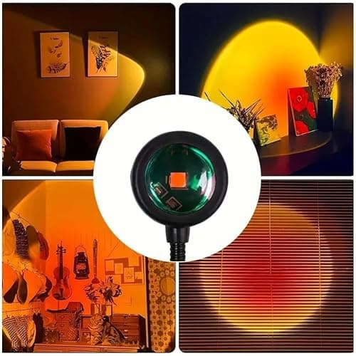 2Pcs Sunset Lights, Sunset Rainbow Colors Decorative Atmosphere, USB Night Light, for Family Room Living Room Wall Lighting, 2Pcs thumbnail 5