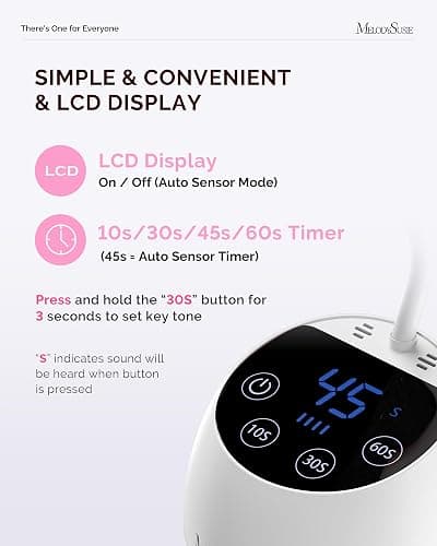 MelodySusie Gooseneck Cordless UV Nail Lamp with Adjustable Light Angle, P-ArtM2 Rechargeable Fast Curing Nail Dryer with 4 Timers Cures All Gels, Especially Rhinestone Glue, Cat Eye & Nail Tip thumbnail 4