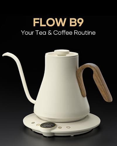 Cocinare FLOW B9 Gooseneck Electric Kettle, Precise Temperature Control for Pour-Over Coffee & Tea Brewing, Stainless Steel Interior, Rapid Heating for Boiling Water 0.9L (Morandi White) thumbnail 2