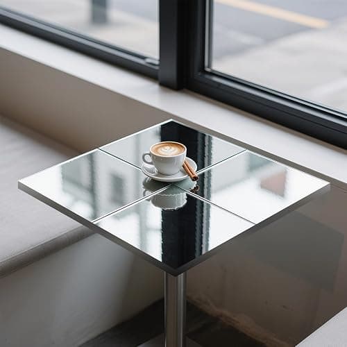 4 PCS 12" x 12" Full Length Mirror Tiles Acrylic Plastic Wall Mounted Mirrors Home Gym Body Over The Door Bathroom Floor Workout Dorm Stick On Wall Mirror Decor Adhesive Unbreakable Square thumbnail 7
